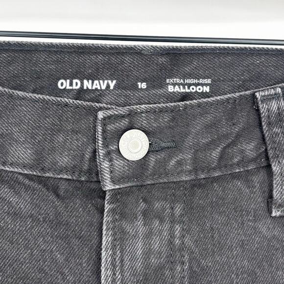 Old Navy NWT Vintage Black Wash High-Waisted Balloon Jeans Size 16 - Picture 5 of 6